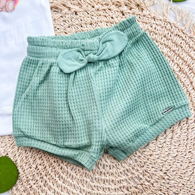 Conj. Body Ursinha Borboleta e Short - Off White e Verde